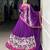 purple Pure Rayon Printed Chaniya Choli with Mirror Handwork & Lace Detailing