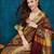 beige cotton silk kutchi work saree with unstitched blouse