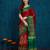 red cotton silk kutchi work saree with unstitched blouse