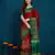 red cotton silk kutchi work saree with unstitched blouse