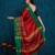 red cotton silk kutchi work saree with unstitched blouse
