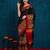 black cotton silk kutchi work saree with unstitched blouse