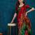 red cotton silk kutchi work saree with unstitched blouse