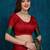 red cotton silk kutchi work saree with unstitched blouse