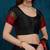 black cotton silk kutchi work saree with unstitched blouse