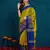 olive cotton silk kutchi work saree with unstitched blouse