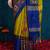 olive cotton silk kutchi work saree with unstitched blouse