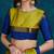 olive cotton silk kutchi work saree with unstitched blouse
