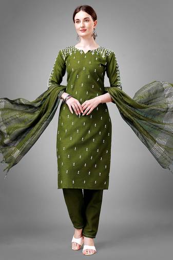  Women's Rayon Blend Floral Straight Printed Kurta Pant With Dupatta | kurta sets for woman