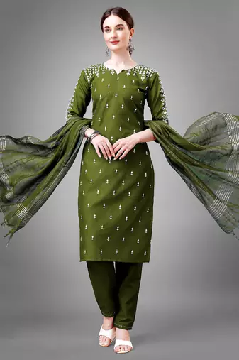  Women's Rayon Blend Floral Straight Printed Kurta Pant With Dupatta | kurta sets for woman