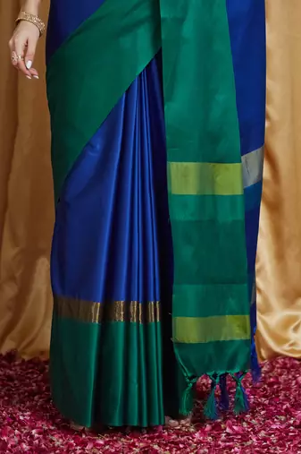 Riva enterprise women's cotton silk solid print saree with blouse