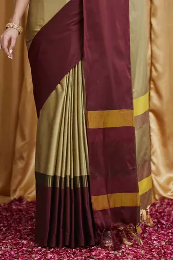 Riva enterprise women's cotton silk solid print saree with blouse