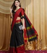 Riva enterprise women's cotton silk solid print saree with blouse