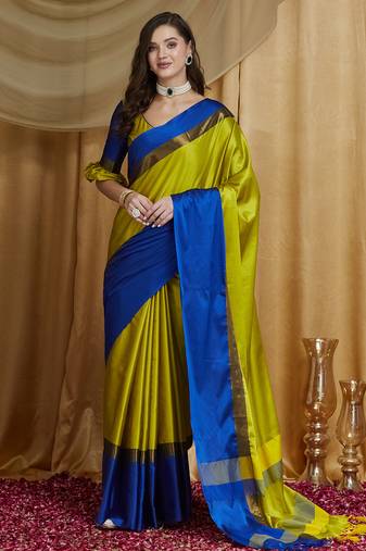 Riva enterprise women's cotton silk solid print saree with blouse