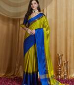 Riva enterprise women's cotton silk solid print saree with blouse