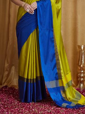Riva enterprise women's cotton silk solid print saree with blouse 4
