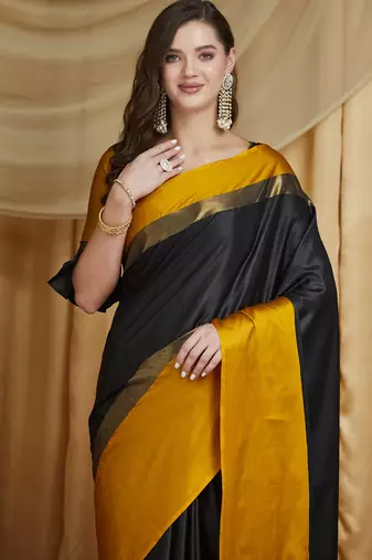 Riva enterprise women's cotton silk solid print saree with blouse