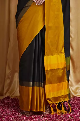 Riva enterprise women's cotton silk solid print saree with blouse