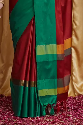 Riva enterprise women's cotton silk solid print saree with blouse