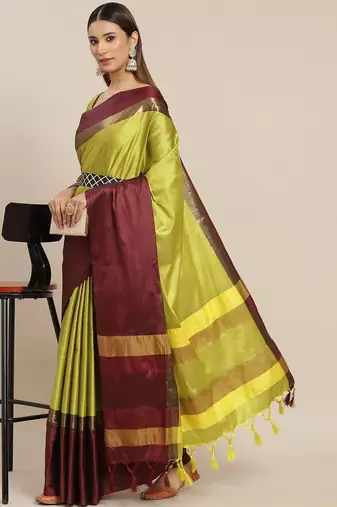 Riva enterprise women's cotton silk solid print saree with blouse