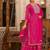 Pink cotton  stiched sharara suit with dupatta zari embroidry in yoke and  border & lace work in sharara