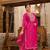 Pink pure cotton  stiched sharara suit with dupatta zari embroidry in yoke and  border & lace work in sharara