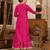 Pink pure cotton  stiched sharara suit with dupatta zari embroidry in yoke and  border & lace work in sharara