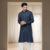 Navy blue cotton kurta churidar