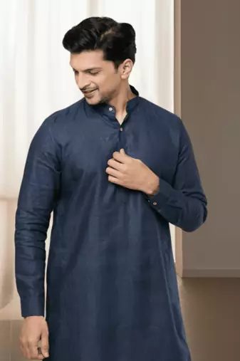 Navy blue cotton kurta churidar