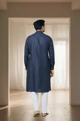 Navy blue cotton kurta churidar