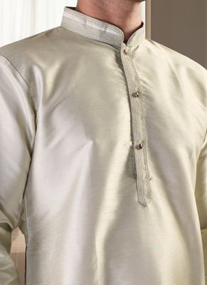 Fawn silk kurta with churidar traditional ethnic wear 3