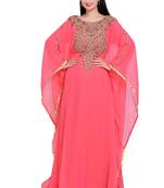 Glamorous Peach Designer Stitched Kaftan with Golden Handwork Embroidery – Perfect for Weddings & Celebrations