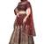 Maroon sequins and dori embroidered satin silk semi stitched lehenga choli
