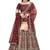 Maroon sequins and dori embroidered satin silk semi stitched lehenga choli
