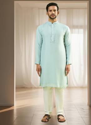 Blue silk kurta sets 1