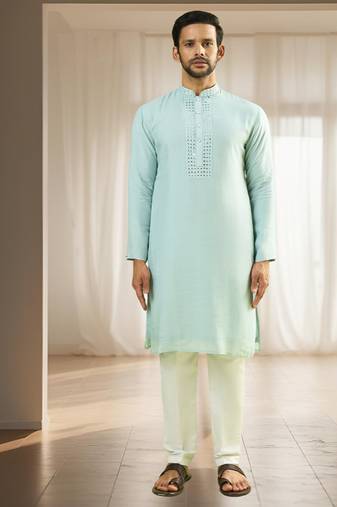 Blue silk kurta sets