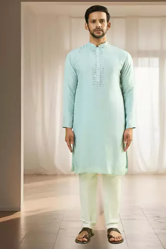 Blue silk kurta sets