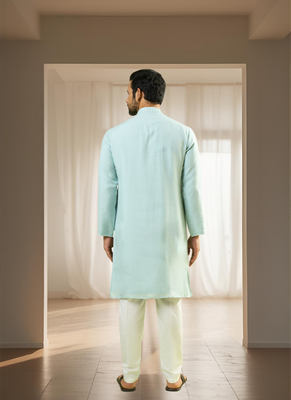 Blue silk kurta sets 2