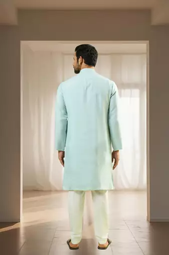 Blue silk kurta sets