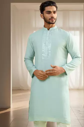Blue silk kurta sets
