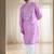 Purple mirror embroidery silk kurta sets for men's