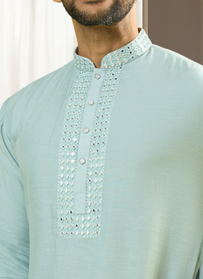 Blue silk kurta sets 4