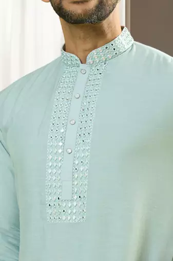 Blue silk kurta sets