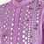 Purple mirror embroidery silk kurta sets for men's