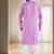 Purple mirror embroidery silk kurta sets for men's