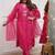 Rani pink viscose chanderi heavy thread embroidery sequins work kurta pant set