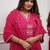 Rani pink viscose chanderi heavy thread embroidery sequins work kurta pant set