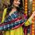 Lemon viscose chanderi heavy thread embroidery work with jacquard dupatta kurta pant set
