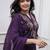 Purple rayon heavy thread embroidery work kurta pant set
