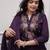 Purple rayon heavy thread embroidery work kurta pant set